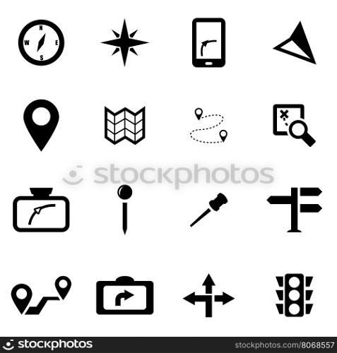 Vector black navigation icon set. Vector black navigation icon set on white background