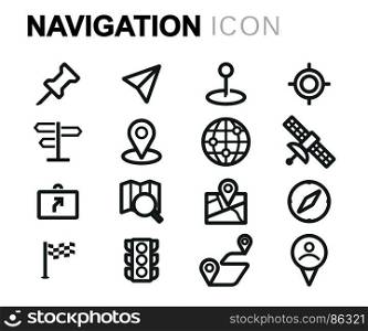 Vector black navigation icons set. Vector black navigation icons set on white background