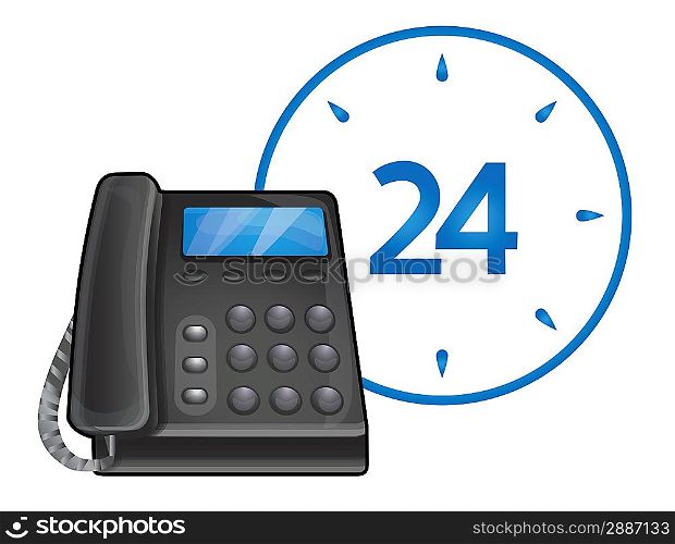 vector black phone - 24 hour call center support