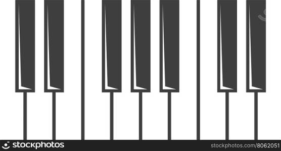 Vector black piano key icon. Vector black piano key icon on grey background.