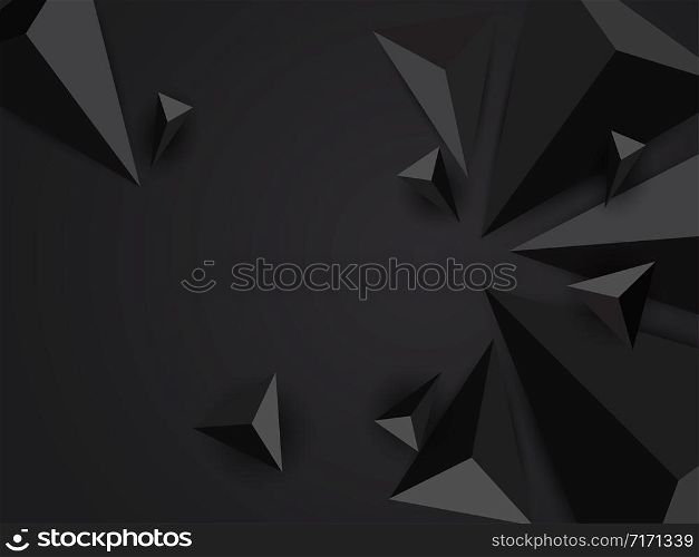 Vector black polygon shape on dark background