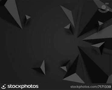 Vector black polygon shape on dark background