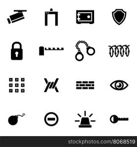 Vector black security icon set. Vector black security icon set on white background