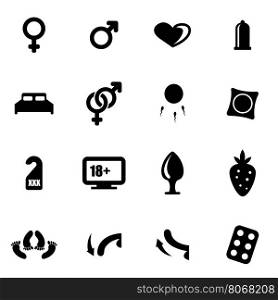 Vector black sex icon set. Vector black sex icon set on white background