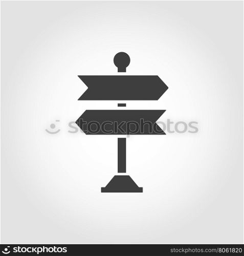Vector black signpost icon. Vector black signpost icon on white background.