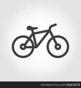 Vector black silhouette bicycle icon. Vector black silhouette bicycle icon on grey background.