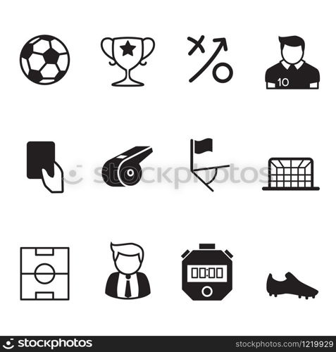 Vector black soccer & Football icons