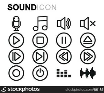 Vector black sound icons set. Vector black sound icons set on white background