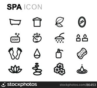 Vector black spa icons set. Vector black spa icons set on white background