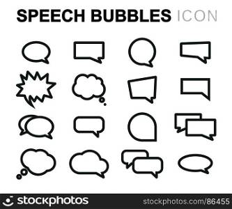 Vector black speech bubbles icons set. Vector black speech bubbles icons set on white background