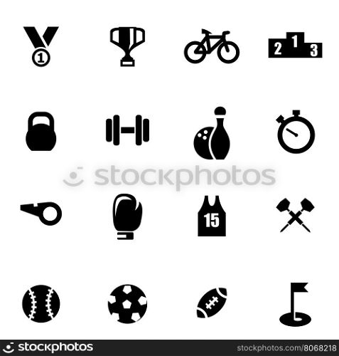 Vector black sport icon set. Vector black sport icon set on white background