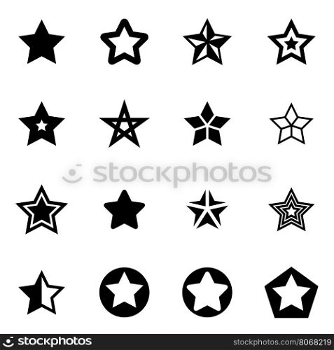 Vector black stars icon set. Vector black stars icon set on white background