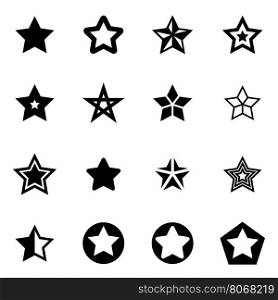 Vector black stars icon set. Vector black stars icon set on white background
