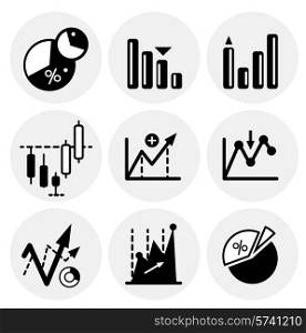 Vector black statistics icons. Icon set
