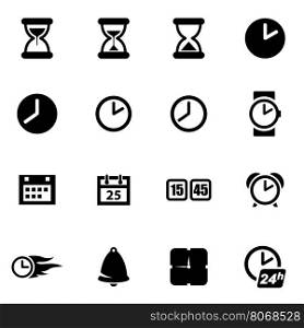 Vector black time icon set. Vector black time icon set on white background