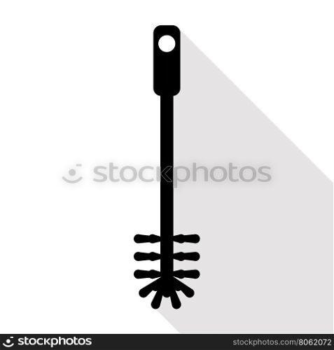 Vector black toilet brush icon. Vector black toilet brush icon on white background