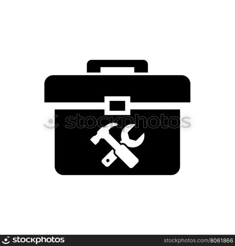 Vector black toolbox icon. Vector black toolbox icon on white background