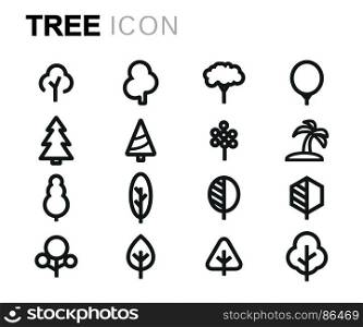Vector black tree icons set. Vector black tree icons set on white background