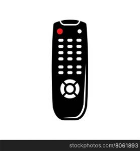 Vector black tv remote control icon.. Vector black tv remote control icon on white background.