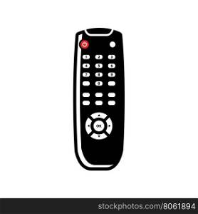 Vector black tv remote control icon.. Vector black tv remote control icon on white background.
