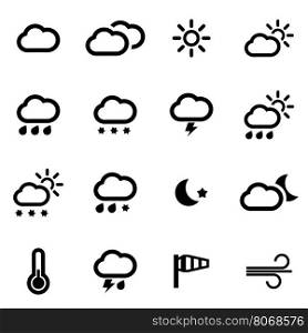 Vector black weather icons set. Vector black weather icons set on white background