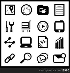 Vector black web icons collection