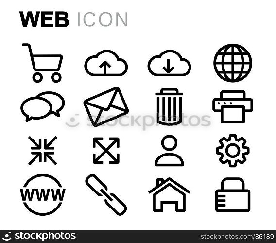 Vector black web icons set. Vector black web icons set on white background
