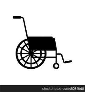 Vector black wheelchair icon. Vector black wheelchair icon on white background.