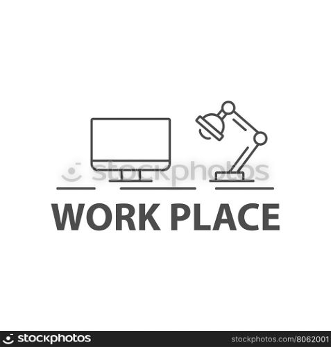 Vector black work place sign. Vector black work place sign on white background