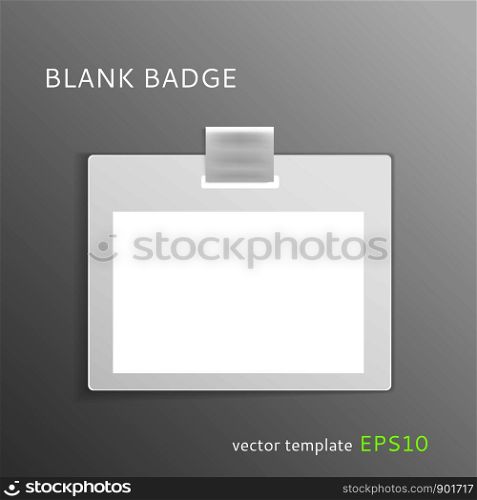 Vector blank badge isolated on gray background