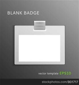 Vector blank badge isolated on gray background