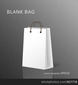 Vector blank Blank shopping bag isolated on gray background