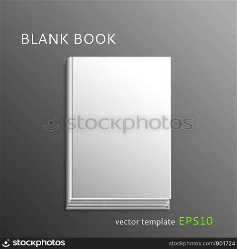 Vector blank closed book sheet isolated on gray background