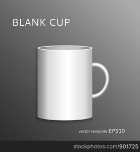 Vector blank cup isolated on gray background