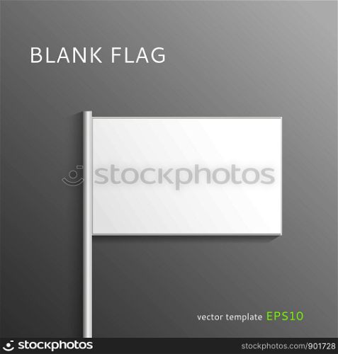 Vector blank flag isolated on gray background for your portfolio