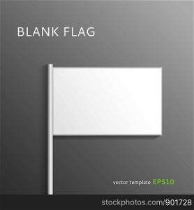 Vector blank flag isolated on gray background for your portfolio