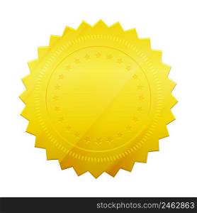 Vector Blank gold token seal isolated on white background. EPS10 opacity. Editable EPS and Render in JPG format