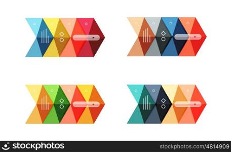 Vector blank infographic arrow templates. Vector blank infographic arrow templates can be used as workflow layouts, diagrams, number options or web design