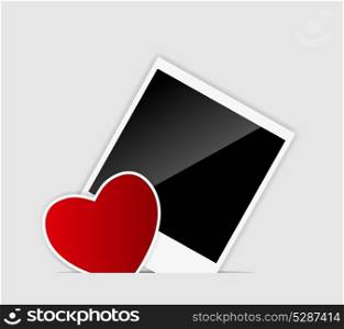Vector blank Instant photo with heart vector vector illustration
