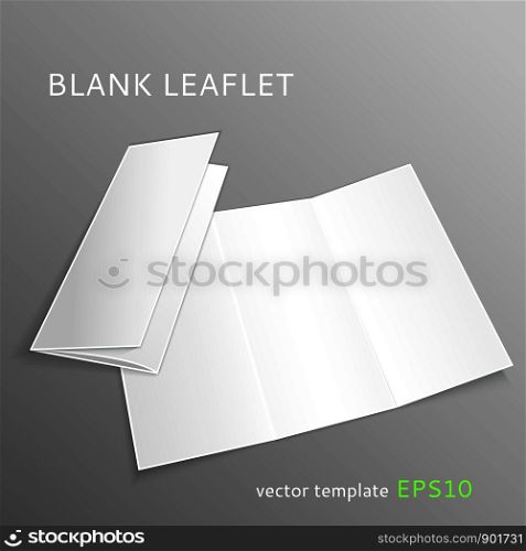 Vector blank leaflet isolated on gray background