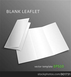 Vector blank leaflet isolated on gray background