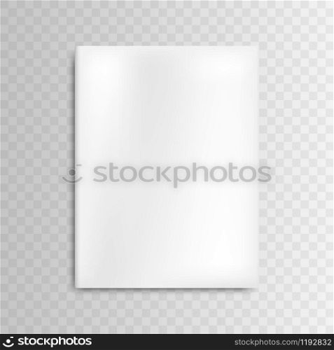 Vector blank mockup cover white magazine on gray background