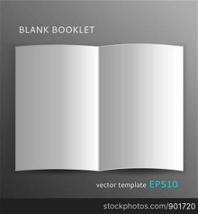 Vector blank open booklet isolated on gray background