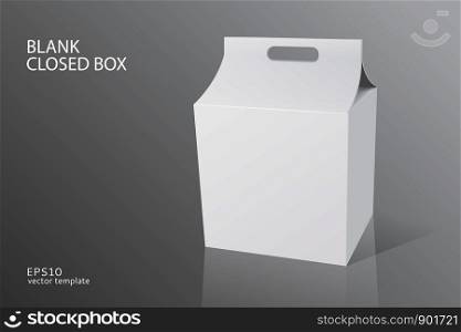 vector blank packing closed box on white background