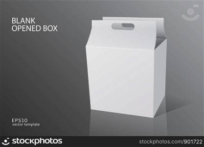 vector blank packing opened box on white background