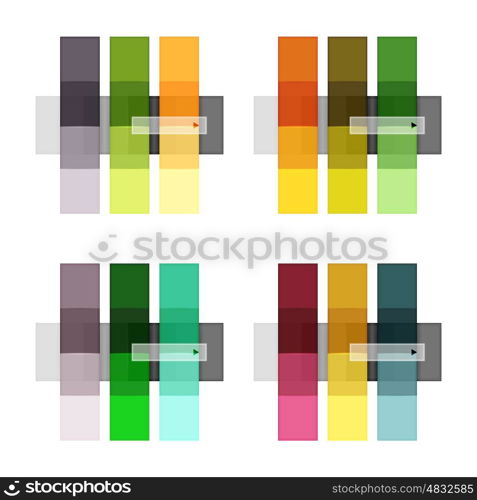 Vector blank stripes and lines infographics templates isolated on white. Geometric business abstract background for workflow layout, diagram, number options or web design