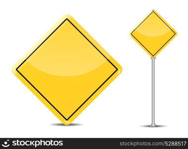Vector Blank Traffic Sign isolated on white background