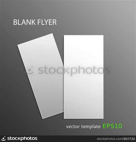 Vector blank vertical flyer isolated on gray background