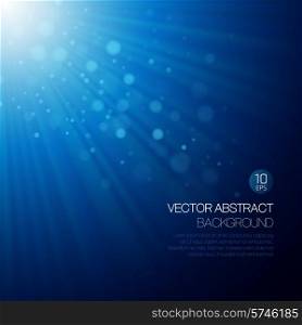 Vector blue abstract background with glowing rays. Vector background with glowing rays