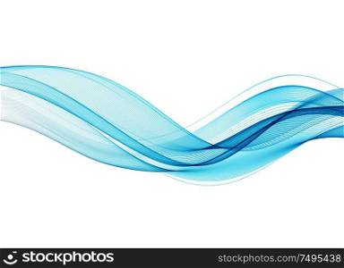 Vector blue abstract wave design element. Transparent smoke wave. Vector blue abstract wave design element. Smoke lines